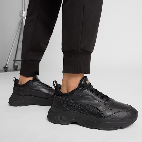 Cassia SL Women's Sneakers, Puma Black-Puma Black-Puma Team Gold, extralarge