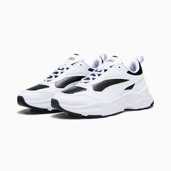 Cassia SL Women's Trainers, PUMA Black-PUMA White-PUMA Gold, extralarge-GBR
