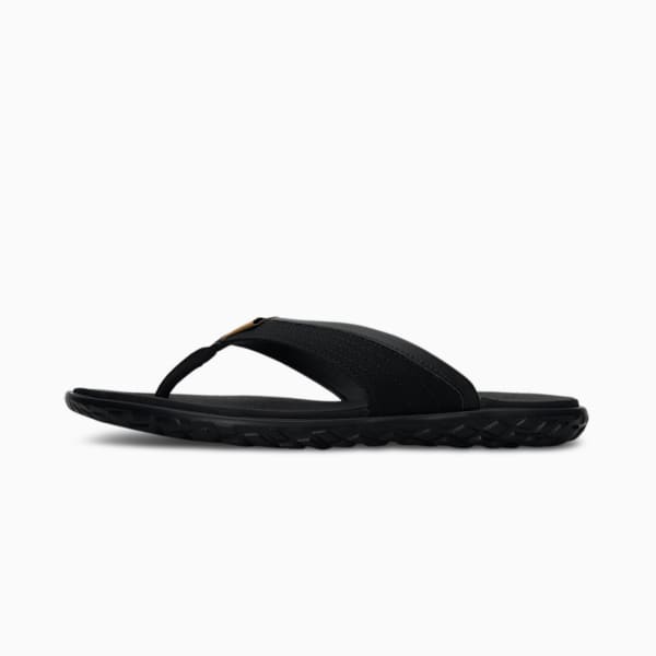 Galaxy Comfort V3 Men's Flip-Flops, Puma Black-Puma Team Gold, extralarge-IND