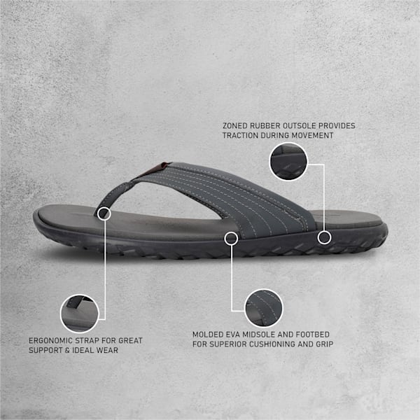 Galaxy Comfort V3 Men's Flip-Flops, Dark Shadow-Cordovan, extralarge-IND