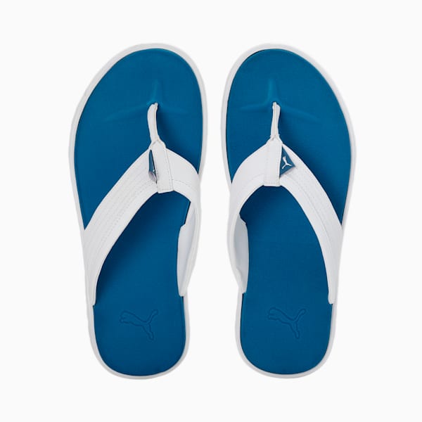 Galaxy Comfort V3 Men's Flip-Flops, Mykonos Blue-PUMA White, extralarge-IND