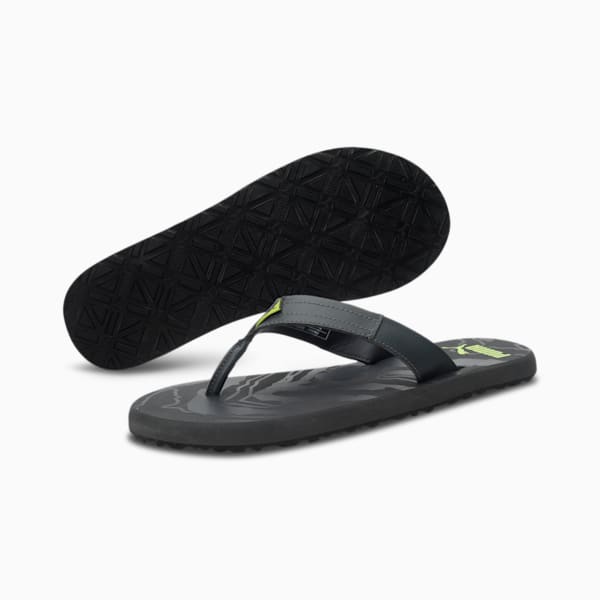 Oleum Reload Men's Flip-Flops, Dark Shadow-Limepunch, extralarge-IND