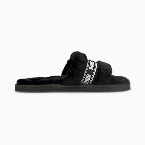 Fluff Slide Shoes Big Kids, Puma Black-Puma White, extralarge