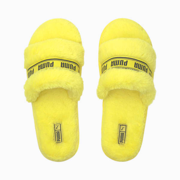Fluff Slide Shoes JR, Fluo Yellow-Puma Black