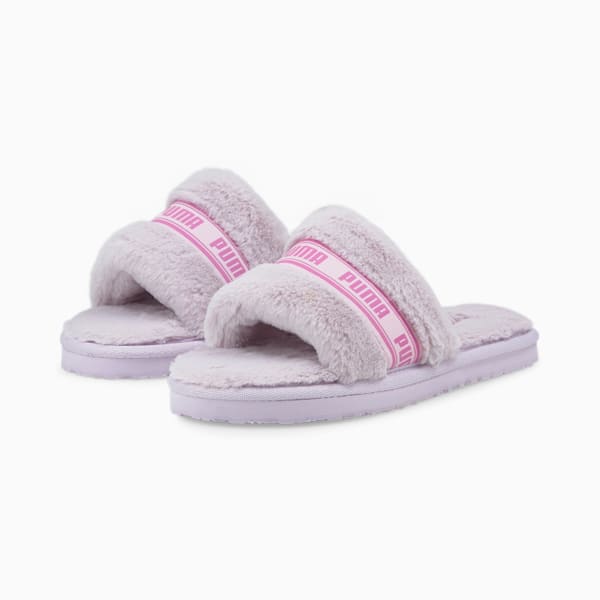 Fluff Slide Shoes Big Kids, Lavender Fog-Opera Mauve, extralarge