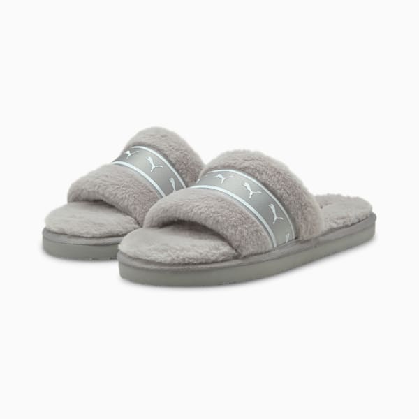 Fluff Remix Slides Big Kids, Nimbus Cloud-Puma White, extralarge