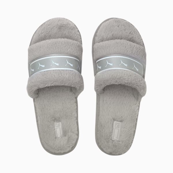 Fluff Remix Slides Big Kids, Nimbus Cloud-Puma White, extralarge