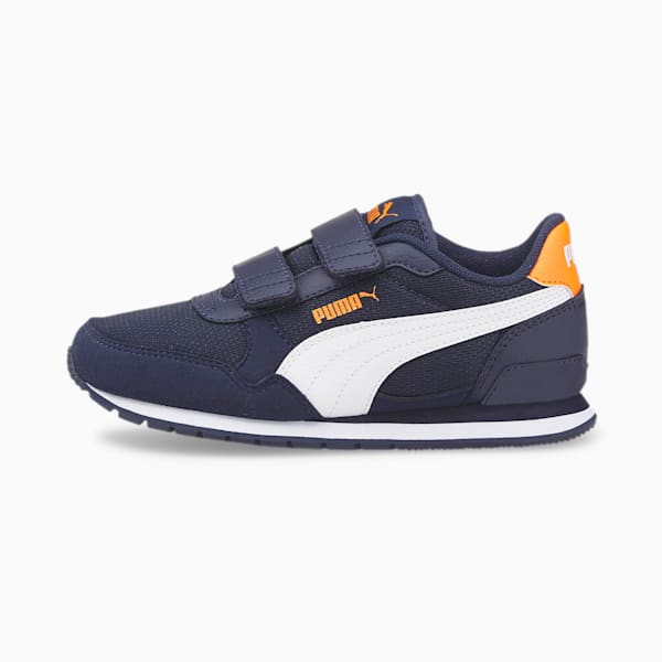 ST Runner v3 Mesh V Little Kids' Shoes, Peacoat-Puma White-Vibrant Orange, extralarge