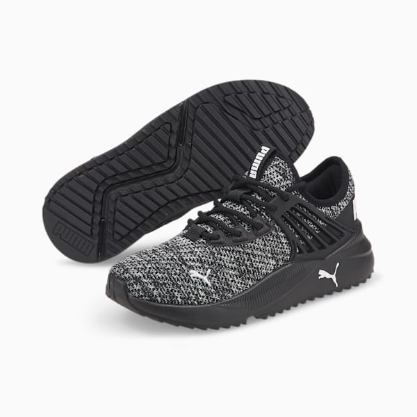 Puma Pacer Future Double-Knit Sneakers Big Kids, Black/White, 6