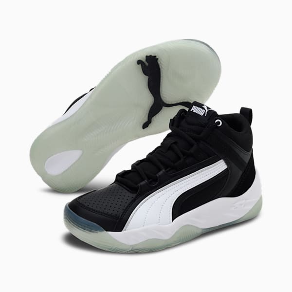Rebound Future Evo Youth Sneakers, Puma Black-Puma White-Puma Silver, extralarge-IND