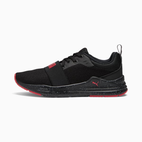 Wired Run City Escape Big Kids' Sneakers, Puma Black-High Risk Red-CASTLEROCK, extralarge