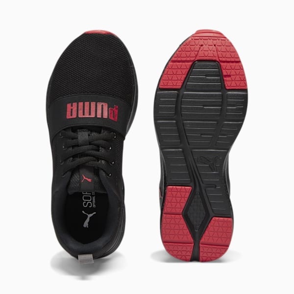 Tenis con cordones Run City Escape Big Kids', Puma Black-High Risk Red-CASTLEROCK, extralarge