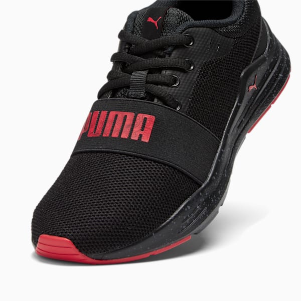 Wired Run City Escape Big Kids' Sneakers, Puma Black-High Risk Red-CASTLEROCK, extralarge