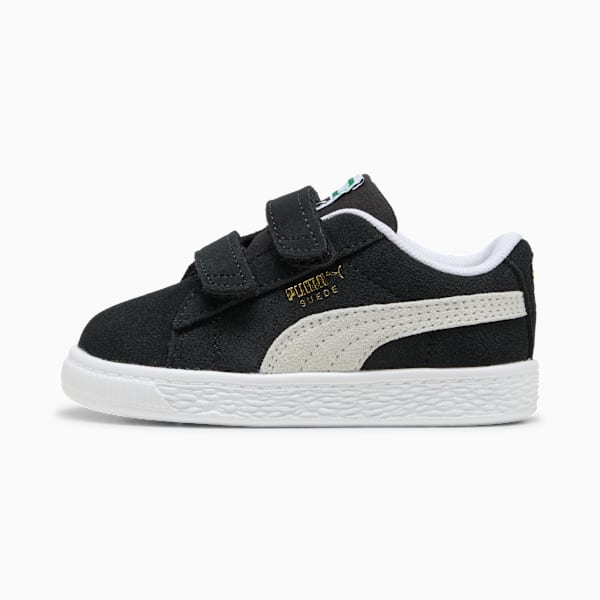 Black PUMA trainer for kids with hook-and-loop fasteners and a white formstrip.