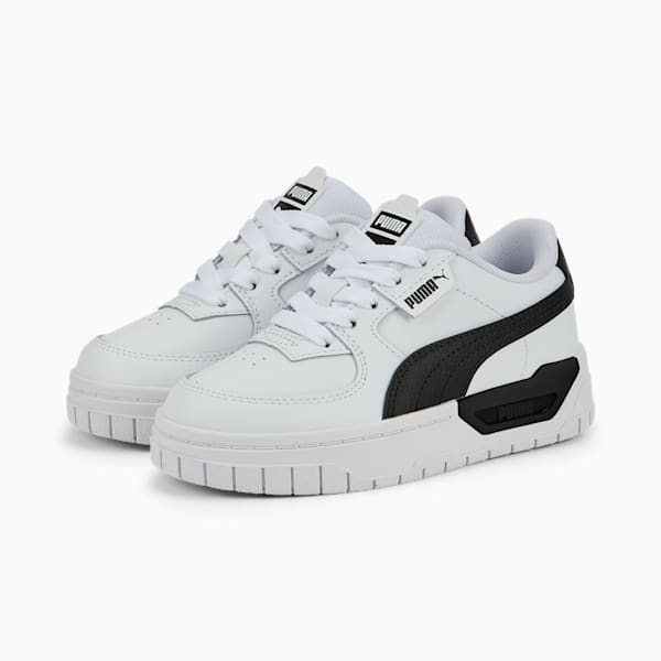 Tenis para niños Cali Dream Lth, Puma White-Puma Black-Puma White, extralarge