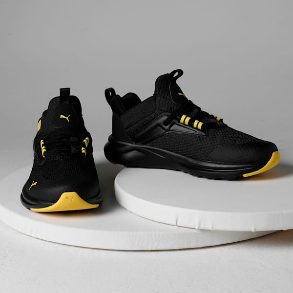 Enzo 2 Refresh Kid's Running Shoes, PUMA Black-Pelé Yellow, extralarge-IND