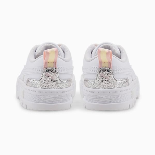 Tenis para bebés con cierre alternativo Mayze Shiny, Puma White-Puma Silver, extralarge