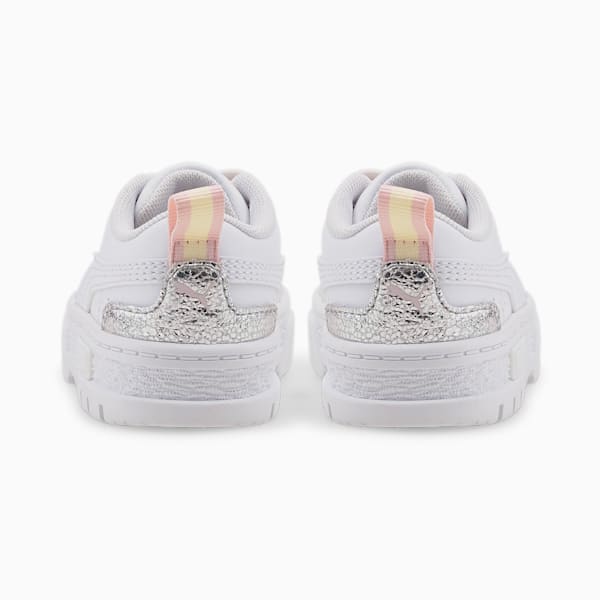 Tenis para bebés con cierre alternativo Mayze Shiny, Puma White-Puma Silver, extralarge