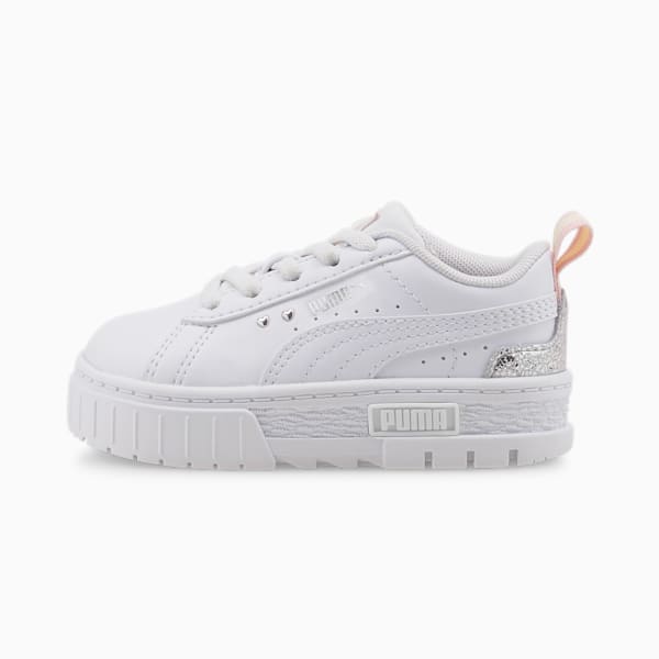 Mayze Shiny Toddler Shoes, Puma White-Puma Silver, extralarge