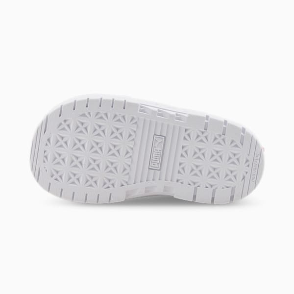 Mayze Shiny Toddler Shoes, Puma White-Puma Silver, extralarge