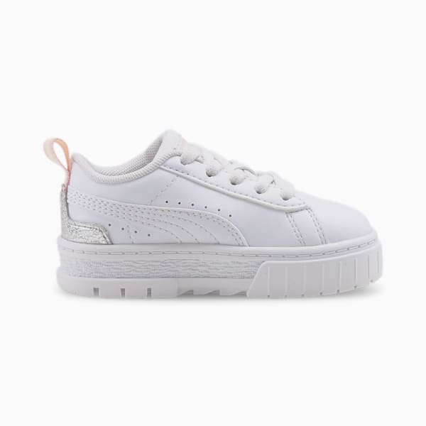 Tenis para bebés con cierre alternativo Mayze Shiny, Puma White-Puma Silver, extralarge