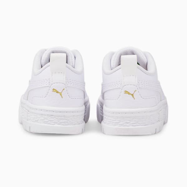 Mayze Leather Toddler Shoes, Puma White-Puma Team Gold, extralarge