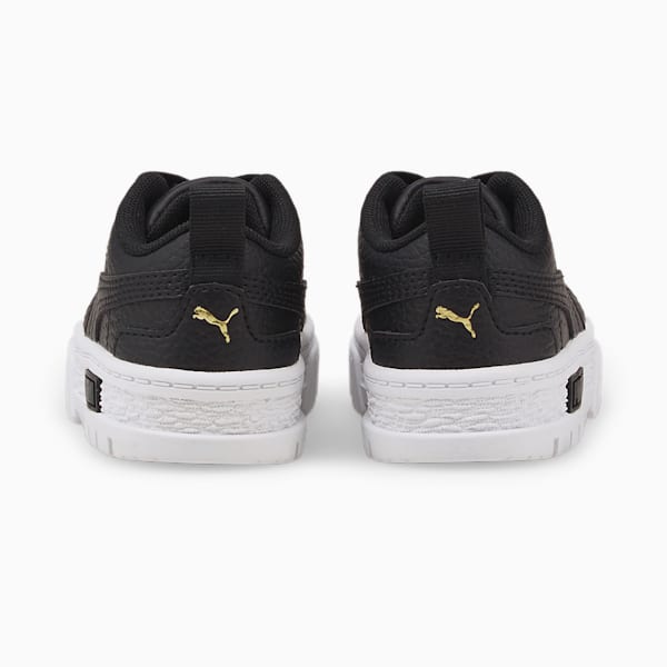 Mayze Leather Toddler Shoes, Puma Black-Puma Team Gold, extralarge