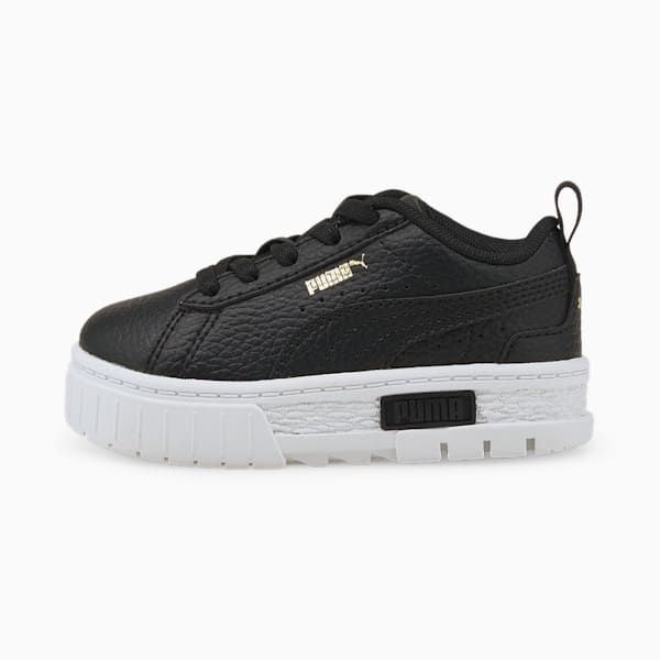 Tenis para bebés con cierre alternativo Mayze Lth, Puma Black-Puma Team Gold, extralarge