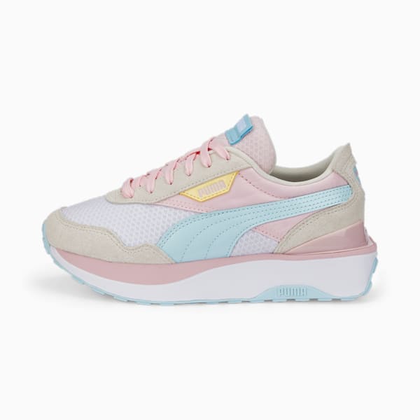 Cruise Rider Peony Girl's Sneakers, Almond Blossom-Light Aqua, extralarge-IND