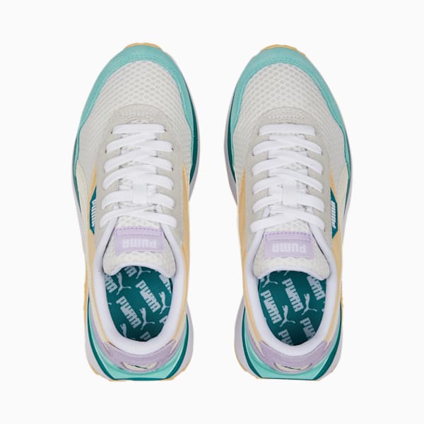 Cruise Rider Peony Girl's Sneakers, Light Straw-PUMA White-Green Lagoon, extralarge-IND