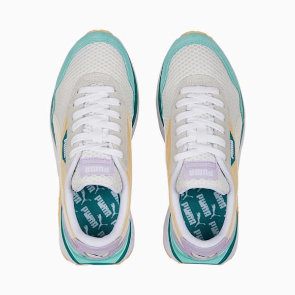 Cruise Rider Peony Girls Sneakers, Light Straw-PUMA White-Green Lagoon, extralarge-IND