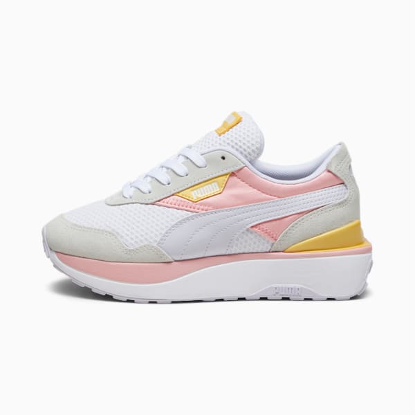 Cruise Rider Peony Girl's Sneakers, Peach Smoothie-PUMA White-Spring Lavender, extralarge-IND