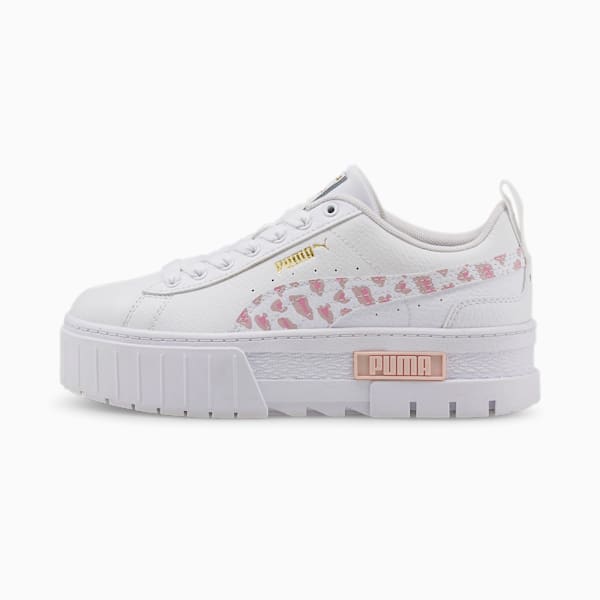 Mayze Wild Sneakers Big Kids, Puma White-PRISM PINK, extralarge