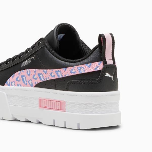 Mayze Wild Big Kids' Animal Print Sneakers, PUMA Black-Pink Lilac, extralarge