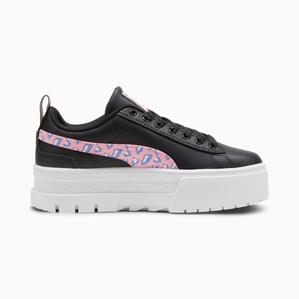 Mayze Wild Big Kids' Animal Print Sneakers, PUMA Black-Pink Lilac, extralarge