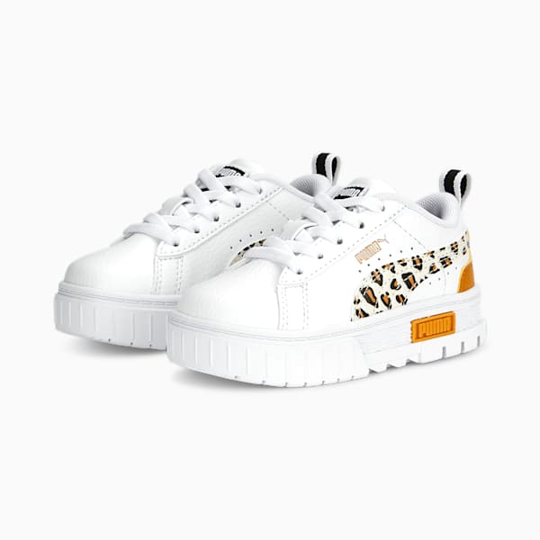 Mayze Wild Babies' Trainers, PUMA White-Desert Clay
