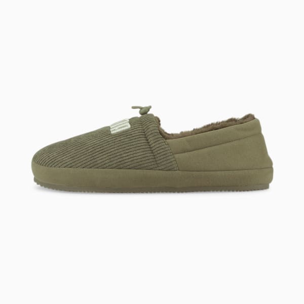 Tuff Mocc Corduroy Slipper, Dark Green-Spring Moss, extralarge