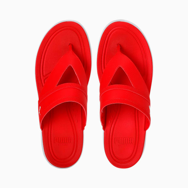 SOFTRIDE Sunny Women's Flip-Flops, High Risk Red-Puma White, extralarge-IND