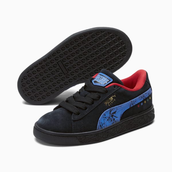 PUMA x DC Justice League Suede Little Kids' Shoes, Puma Black-Bluemazing, extralarge