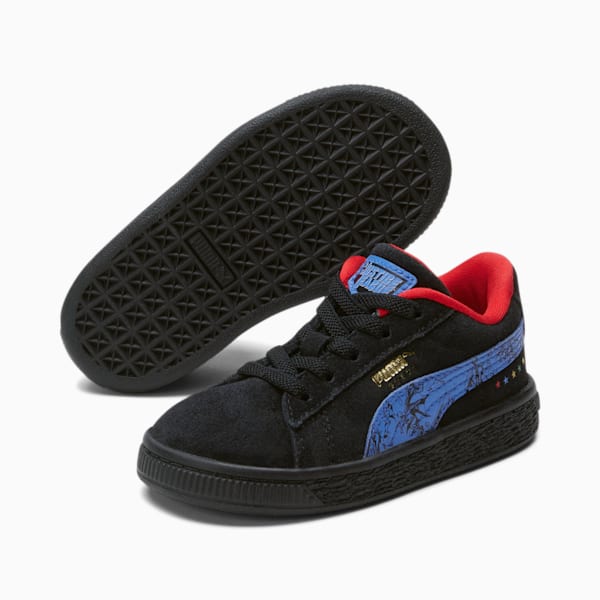 PUMA x DC Justice League Suede Toddler Shoes, Puma Black-Bluemazing, extralarge