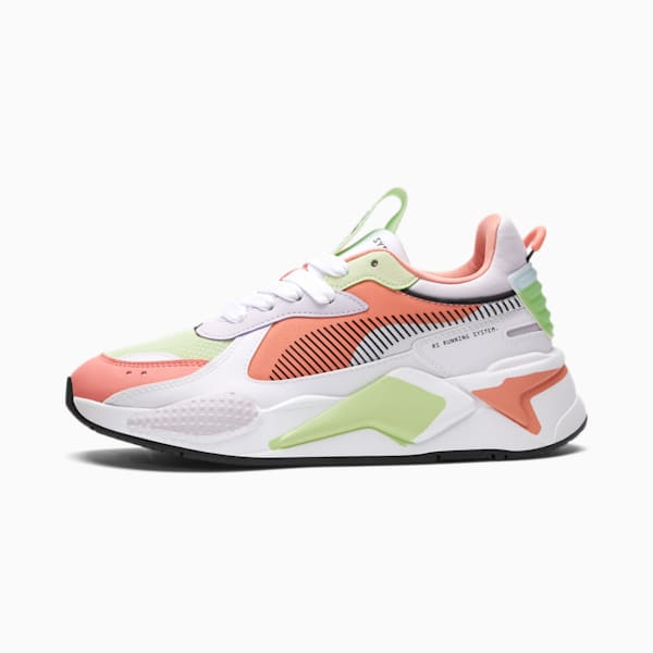RS-X Mismatched Women's Sneakers, Puma White-Peach Pink-Butterfly, extralarge