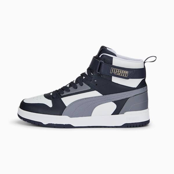 RBD Game Sneakers, PUMA White-Gray Tile-Parisian Night-PUMA Gold