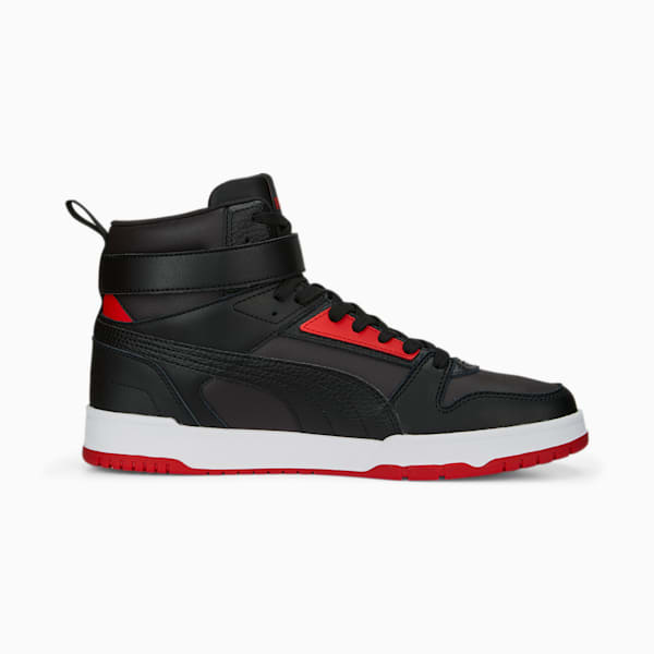 RBD Game Sneakers, Flat Dark Gray-PUMA Black-For All Time Red-PUMA Gold