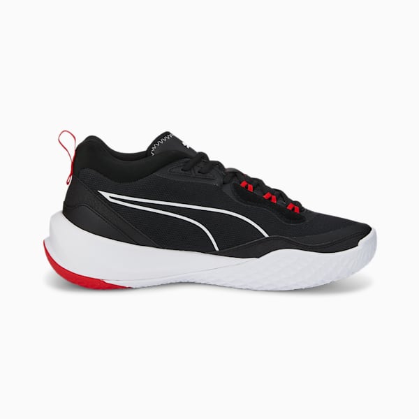 Playmaker Unisex Sneakers, Jet Black-Jet Black-Puma White-High Risk Red, extralarge-IND