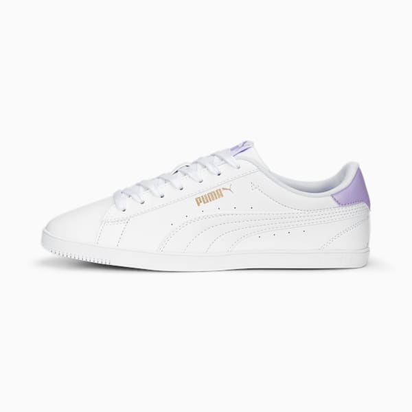 Vikky Lo Pro Women's Sneakers, PUMA White-Vivid Violet-PUMA Gold, extralarge-IND