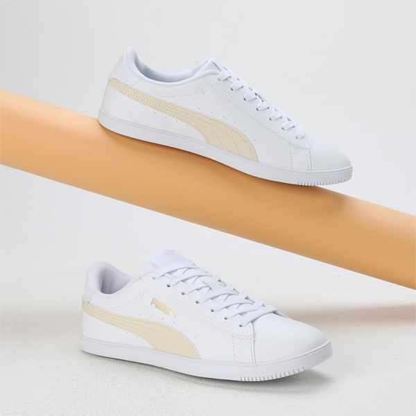 Vikky Lo Pro Women's Sneakers, PUMA White-Alpine Snow-PUMA Gold, extralarge-IND