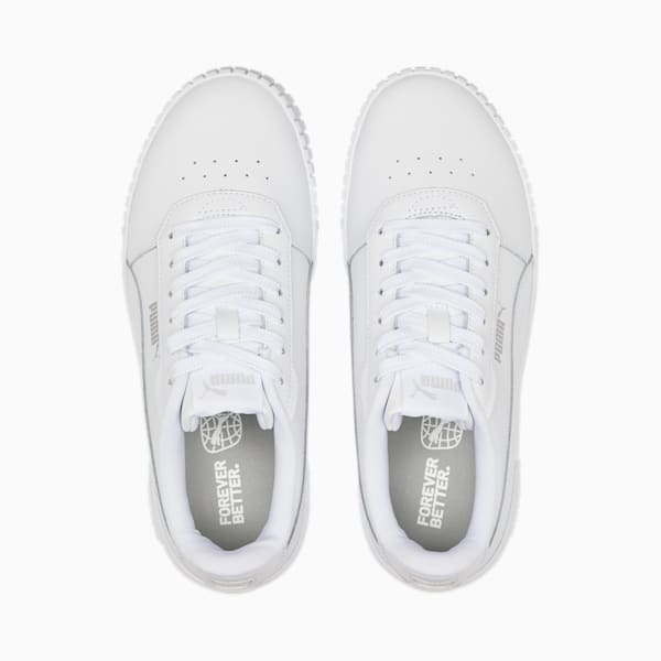 ウィメンズ プーマ キャリーナ 2.0 スニーカー, Puma White-Puma White-Puma Silver