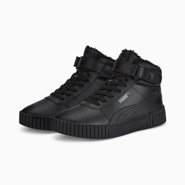 Carina 2.0 Winter Women's Mid Top Sneakers, Puma Black-Puma Black-Dark Shadow, extralarge