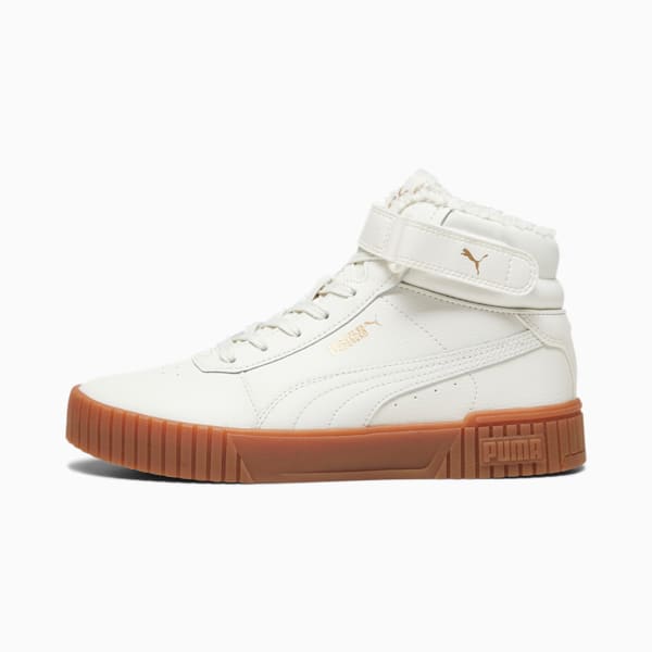 Zapatillas Carina 2.0 Mid Invierno para mujer, Vapor Gray-PUMA Gold-Gum, extralarge