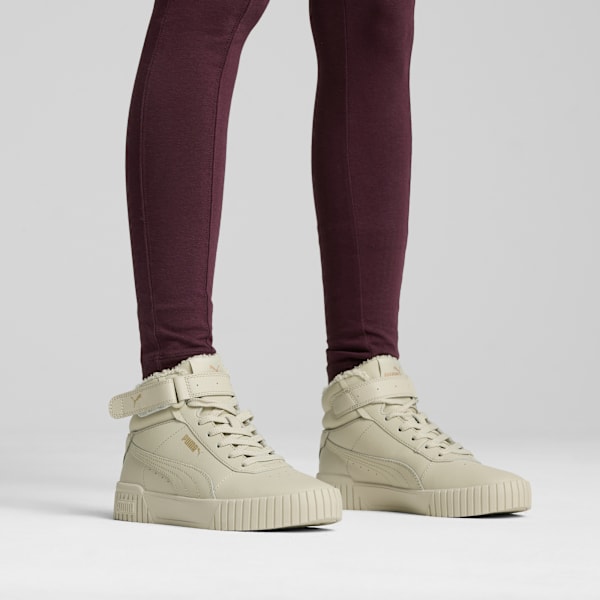Carina 2.0 Winter Women's Mid Top Sneakers, Desert Dust-PUMA Gold, extralarge